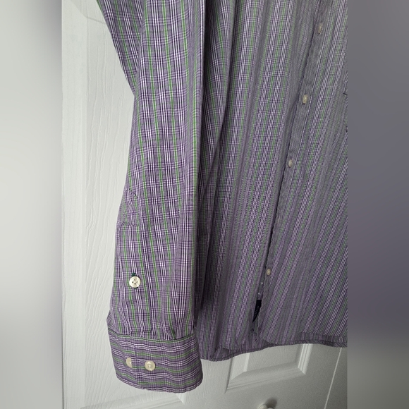 Men's Purple Striped Button-Down Shirt - Picture 7 of 15